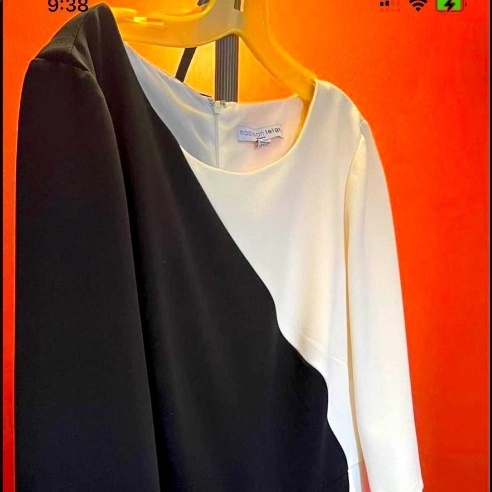 Black and white peplum dress